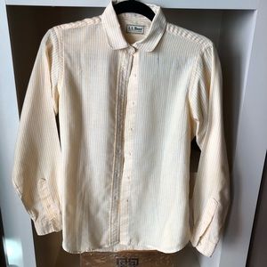 L.L. Bean Vintage Yellow/White Striped Button Down